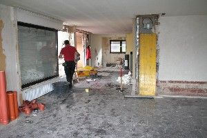 Blick vom Wohnzimmer in´s pure Chaos...