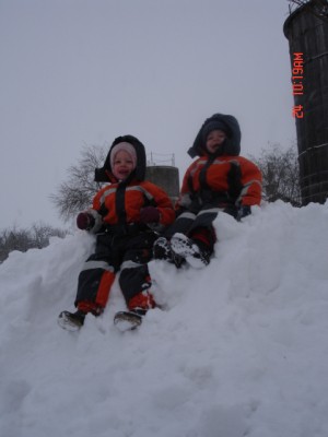 die beiden im schnee.