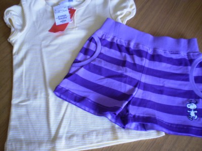 Kurze Hose mit Snoopy und Ringelshirt