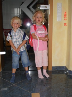 die beiden am ersten kindi-tag