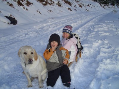 Meine 3 kleinen im Schnee