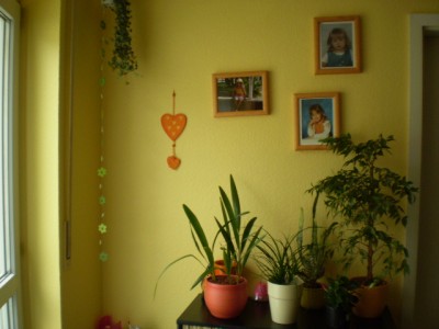 das ist dann die Seite gegenüber der Schrankwand, wos dann auch in die Küche geht. Tja da steht dann auch noch ein Spielzeugschrank von vanessa mit dem ganzen Malzeug da muß nun noch ein geschlossener Schrank hin das Chaos kann ich nimmer sehen.