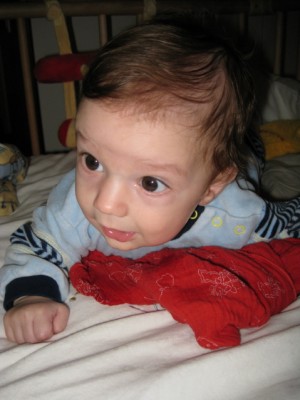 Ich muss sehen, was um mich herum geschiet, deshalb kann ich den Kopf schon so gut halten.