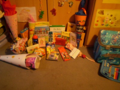 Vanessas viele Einschulungsgeschenke