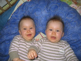 links Julia/rechts Katharina so liegen sie grad in Ihrem Laufstall und spielen miteinander...(allerdings sind sie inzwischen wieder auf dem Bauch)